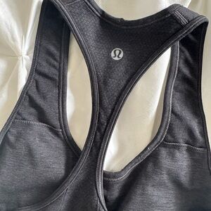 lululemon athletica Charcoal Gray Racerback Tank with shelf bra.